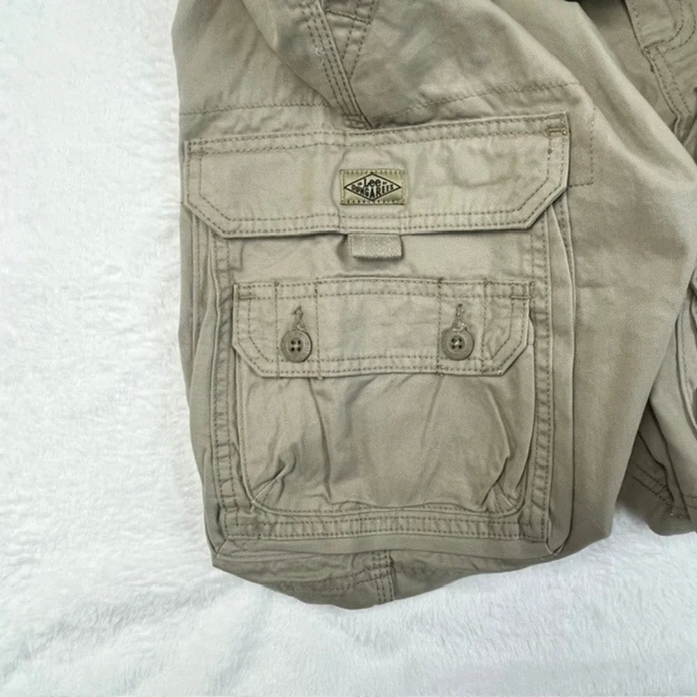 Lee Dungarees Mens‎ Cargo Shorts Size 32 Khaki Tan Cotton Belted 2182914 NEW